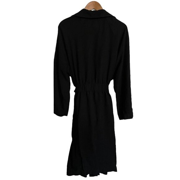 H&M Womens Black Long Sleeve Lightweight Open Front Belted Coat Size Large - Picture 8 of 8